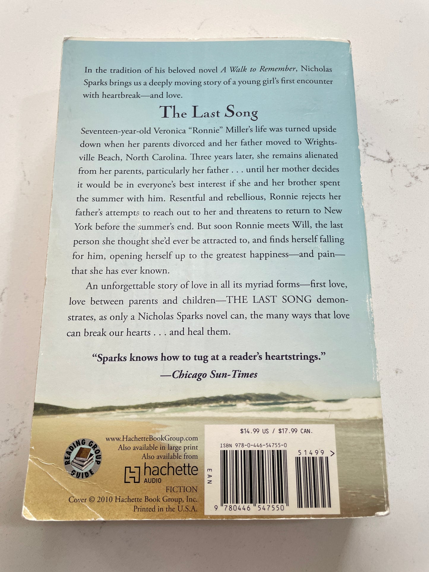 The Last Song by Nicholas Sparks (secondhand book)