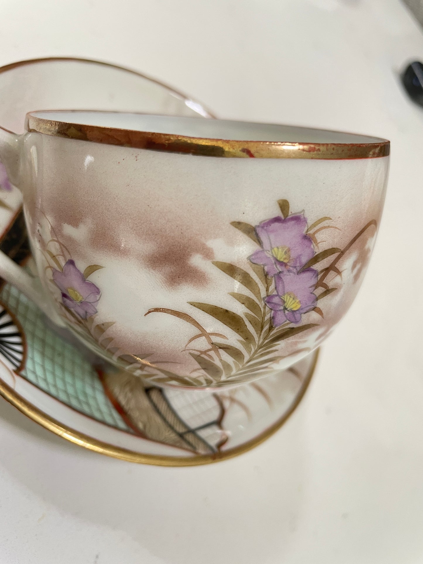 Vintage Japanese Geishas Hand Painted Teacup & Saucer