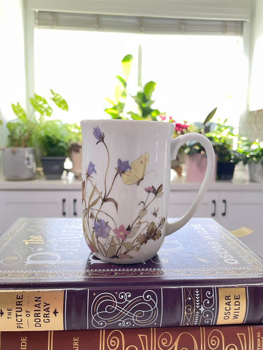 Vintage Nature Garden Society Butterfly & Floral Tea/Coffee Mug