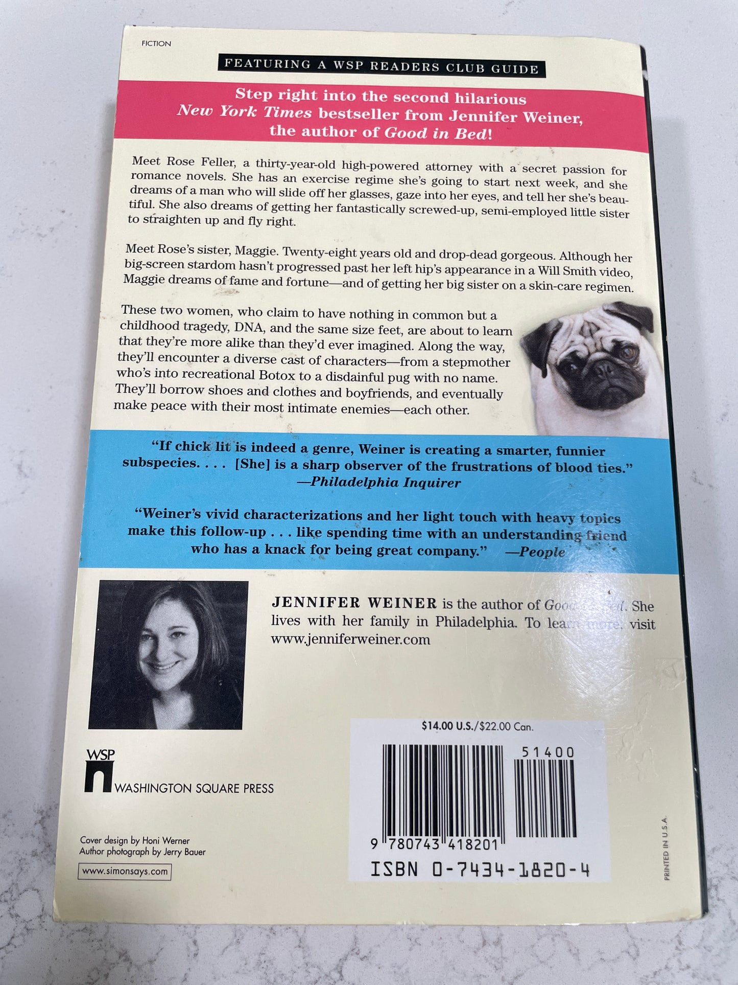 In Her Shoes by Jennifer Weiner (secondhand book)