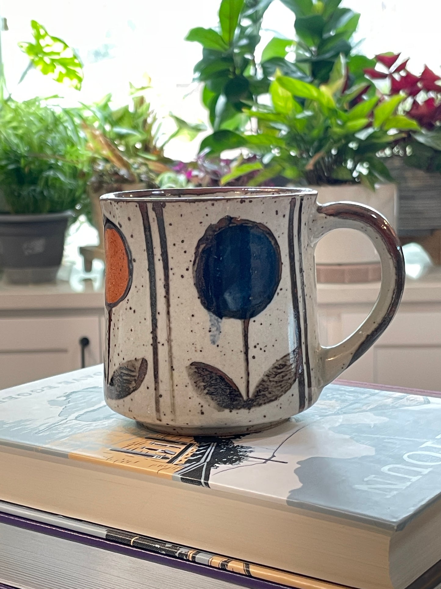 Japanese Tulip Stoneware Mug by Otagiri