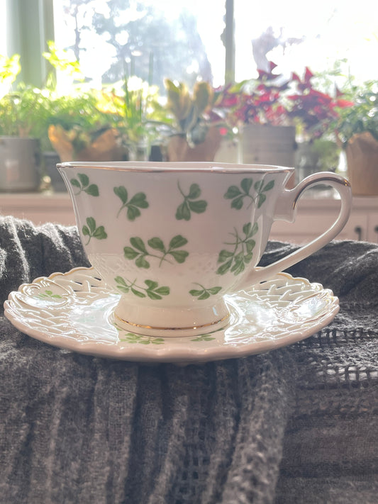 Grace Teaware Shamrock Cup & Saucer